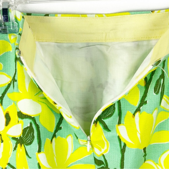 J. CREW Factory Basketweave 100% Cotton Floral Print Lined Skirt Spring Summer 8 - Picture 5 of 6